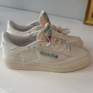 Reebok Cream and Green Women's Sneakers